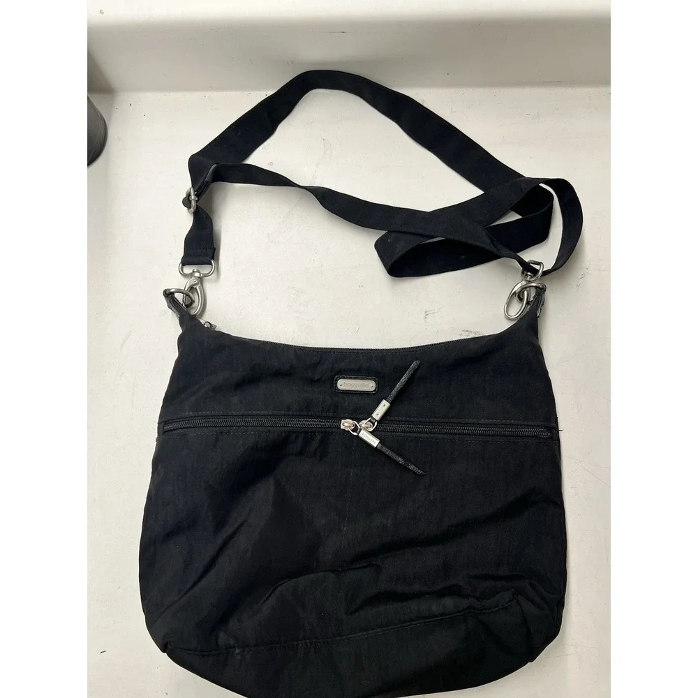 Baggallini Boulevard Laptop Tote Bag Black w/Handles/Crossbody Strap Pockets